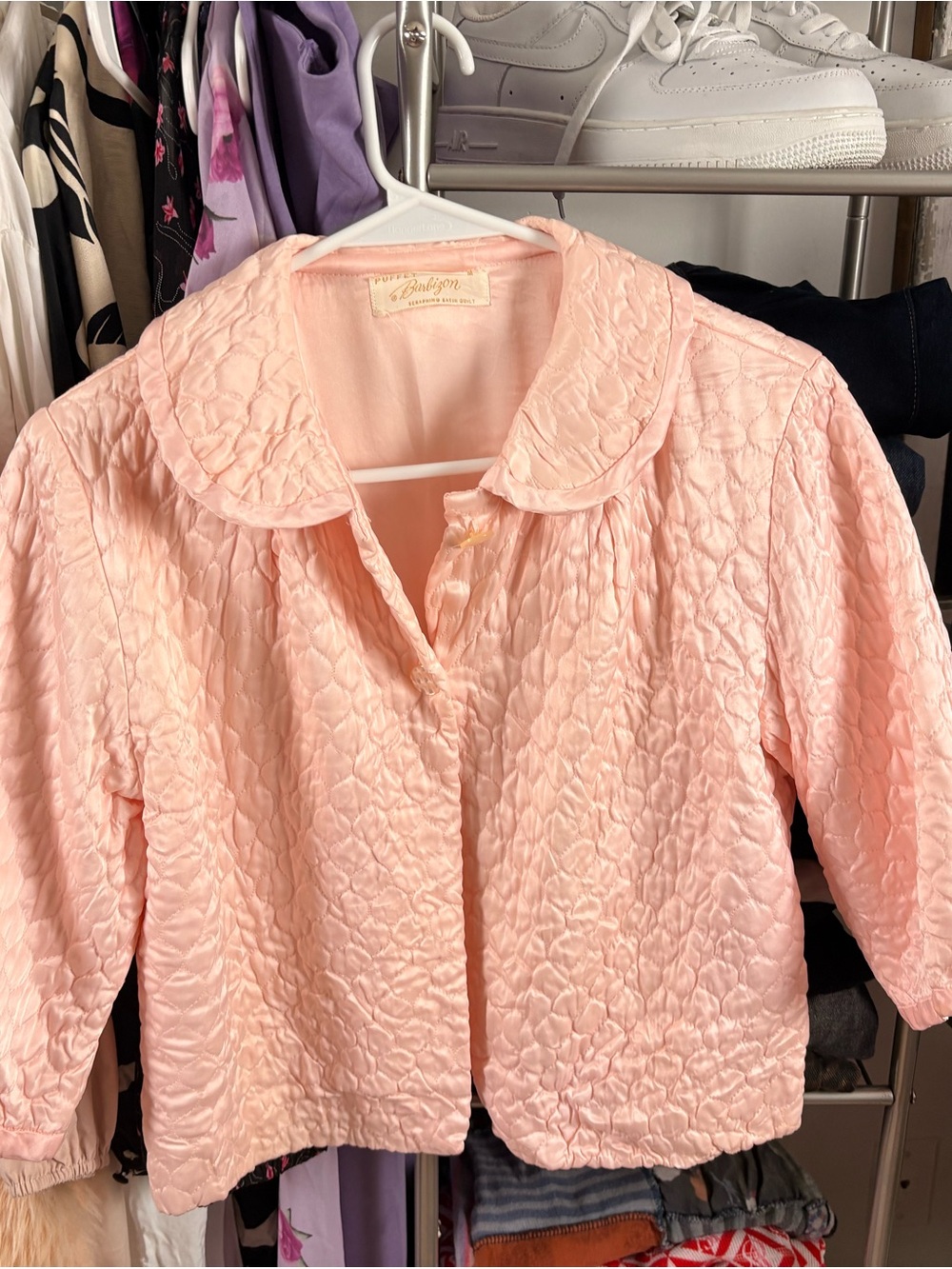 Seraphina Satin Lounge jacket True Vintage Medium - Picture 2 of 3